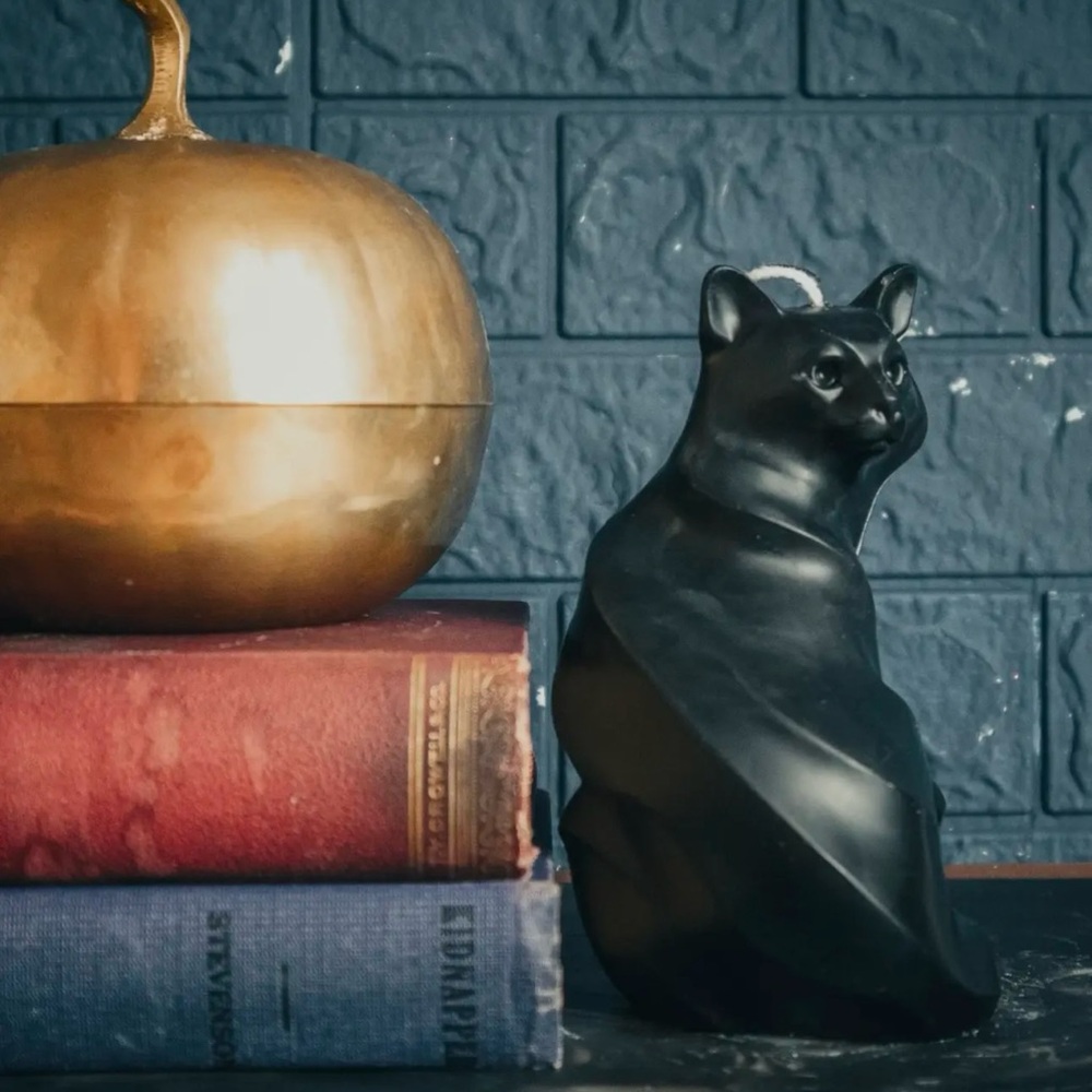 Black Cat Candle Pillar